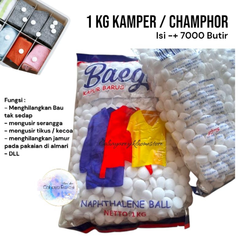 [ 1 KG ] GROSIR Kapur Barus Naphthalene Ball isi -+ 700 Butir | Kamper | Camphor