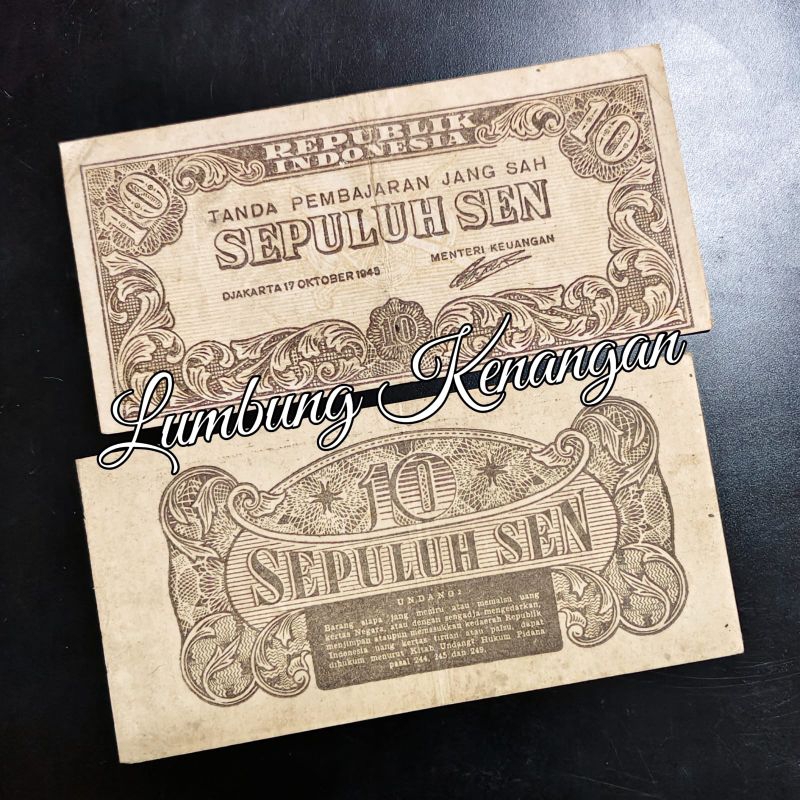 uang kuno 10 sen 1945