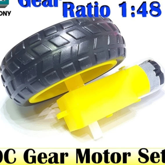 Motor Set Arduino Motor DC Gearbox Ban Dinamo Mobil Robot Motor DC Gear Box DC Motor With Tyre Gear
