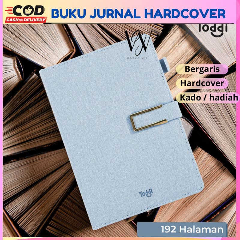 

Toddi Buku Jurnal Catatan Tulis Bergaris Hardcover Notebook Diary 72GSM 192 Halaman Grid Biru Muda