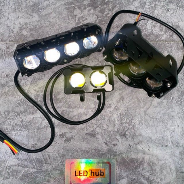 Lampu Tembak Truck Mobil Motor 3 Mata Sorot Kuning Putih