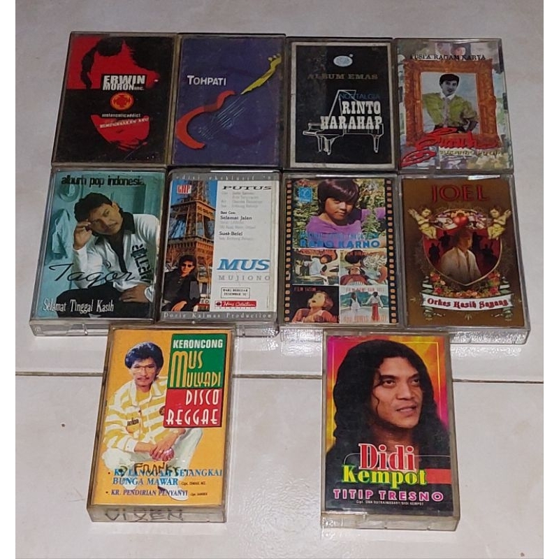 kaset pita ERWIN MORON-Melancolicaddict / TOHPATI / RINTO HARAHAP-Album Emas Nostalgia / GURUH SUKAR
