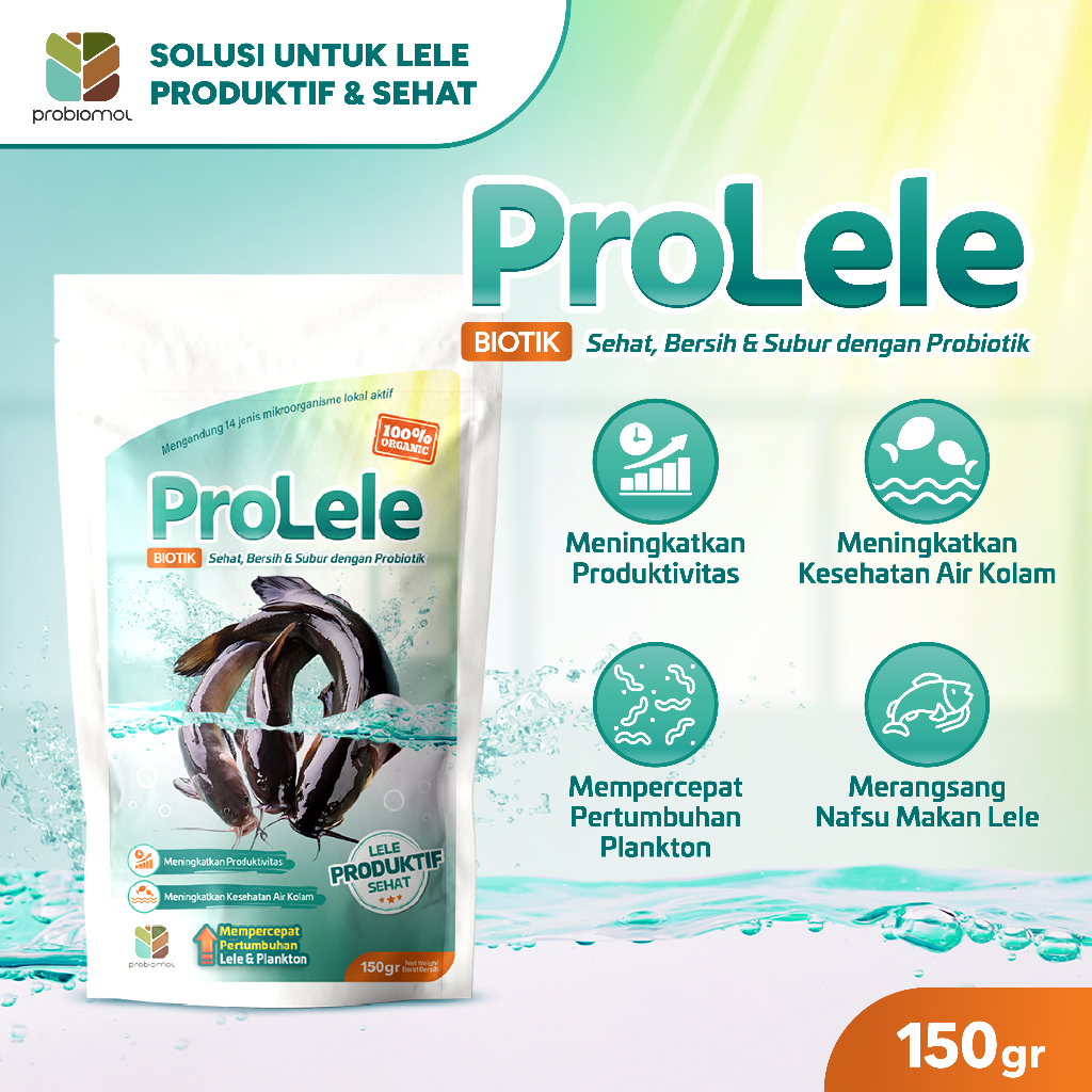 ProLele - Probiotik Memperbaiki Efektifitas Dan Konversi Pakan dan Mengurangi Bau Pada Air Kolam