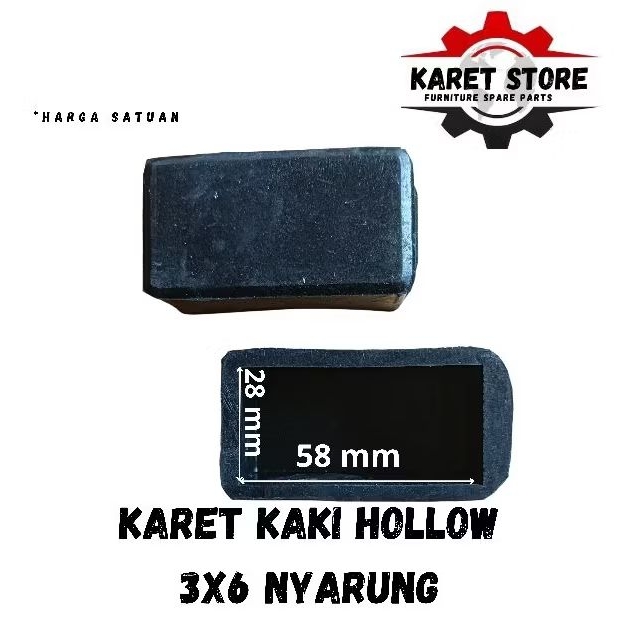 KARET KAKI HOLLOW 3×6 NYARUNG/KARET TAPAK KAKI/KARET ALAS KAKI KURSI/MEJA HOLLOW NYARUNG