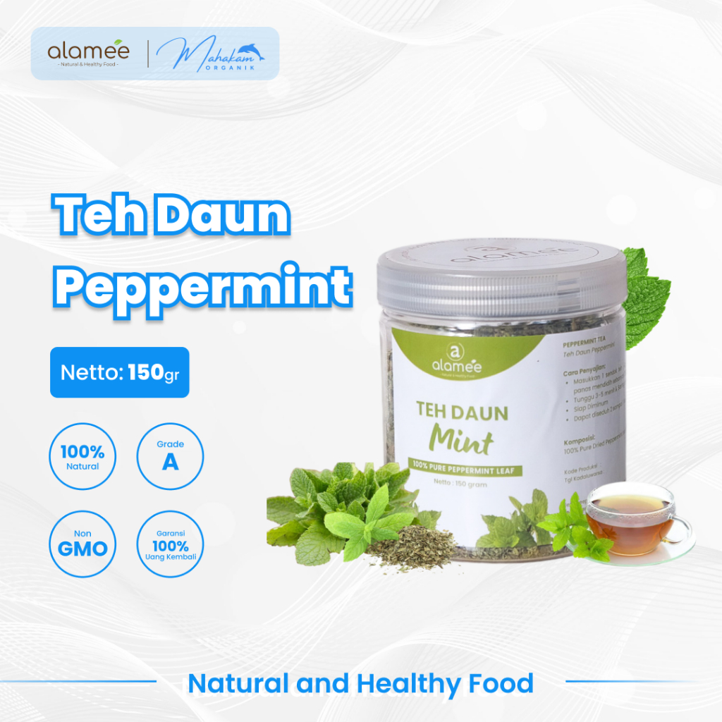 

ALAMEE Peppermint Tea Teh Daun Mint Organik Kering Dried Pepper Leaves Leaf 150gr