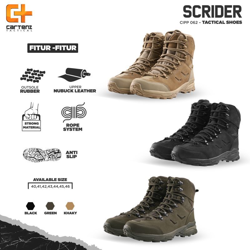 Shoes Sepatu Pria Scrider Cartenz Tactical - Sepatu Oxford - Sepatu Hikking - Sepatu Terlaris