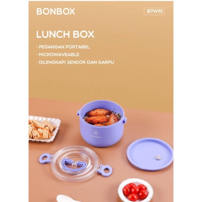 Miniso x bonbox BTW10 Soup Box / Tempat sup tempat makan kotak bekal dengan sendok