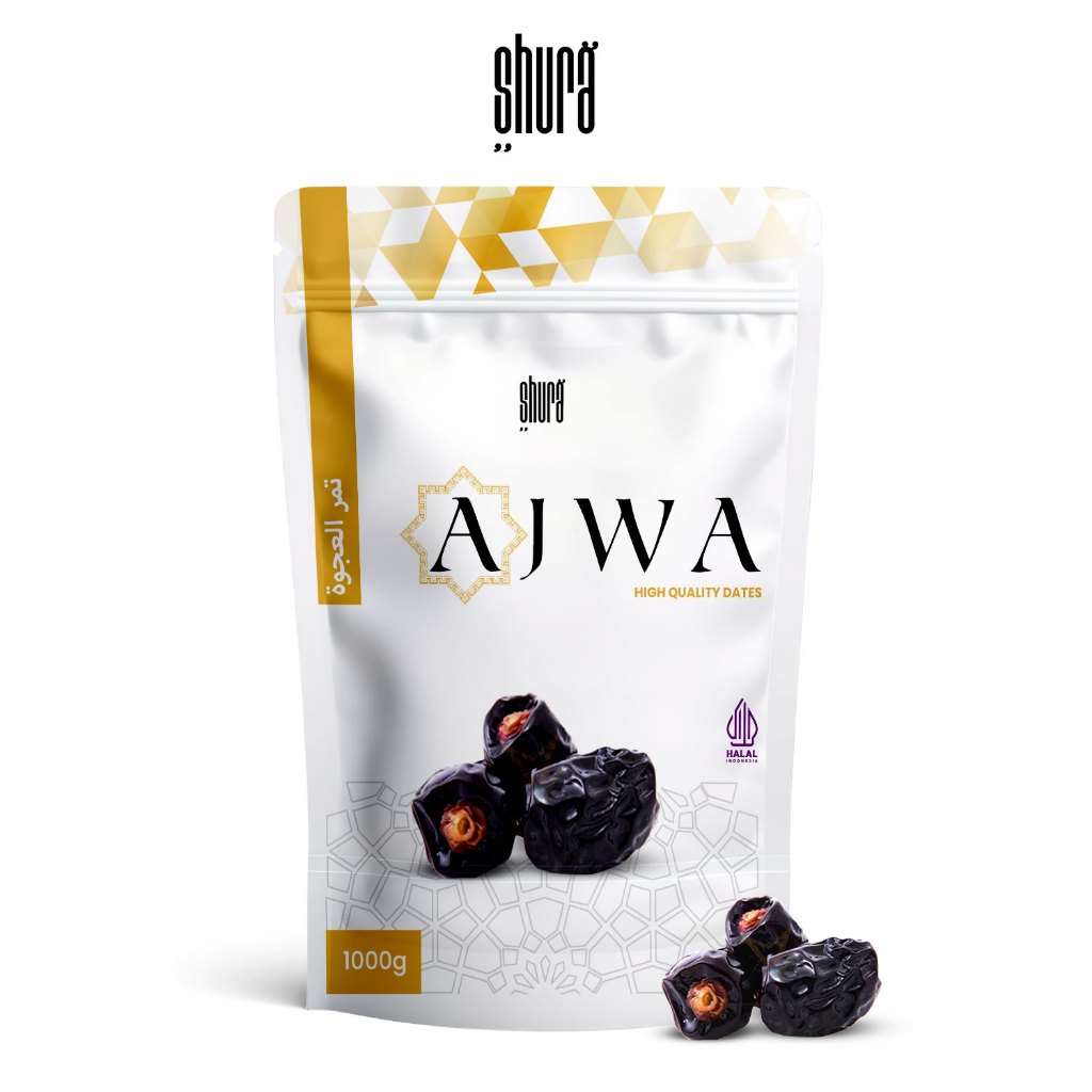 

Shura Kurma Ajwa Kurma Nabi 1kg Kemasan Pouch Asli Madinah Lembut Original Premium