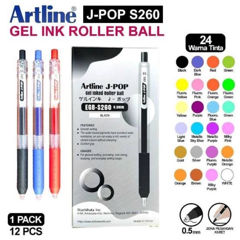 

Pulpen Artline Gel Inked | Pulpen Artline J-Pop S-260