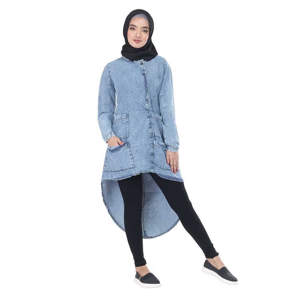 Atasan Denim Wanita SHJ INF 956 | Baju Denim Wanita | Blouse Denim Wanita | Baju Atasan Wanita | Gam