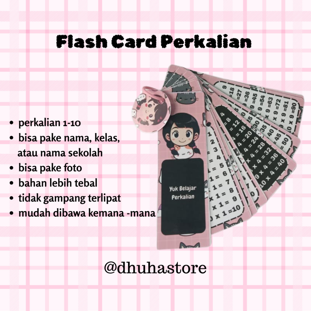 

Flash card perkalian | flash card lucu costum free nama dan foto