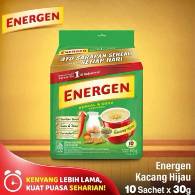 

ENERGEN Minuman Sereal Kacang Hijau 10 pcs x 30gr