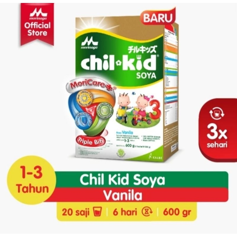 

Chil Kid SOYA 3 VANILA, Susu Pertumbuhan Anak Usia, 1-3 Tahun, Ukuran : 600 gram