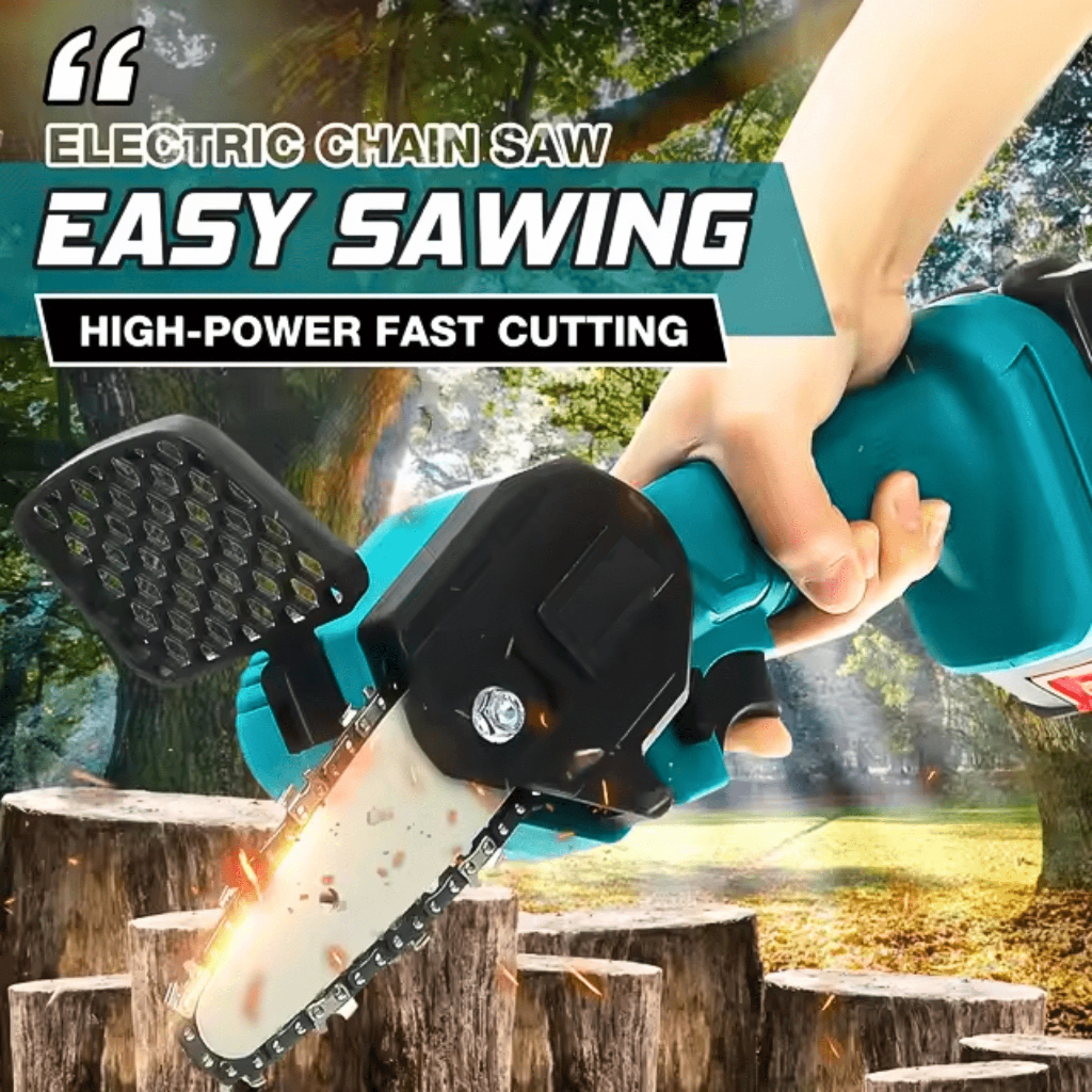 PUSAT KNIFEZER Chainsaw Gergaji Mesin mini pemotong kayu  Senso Cordless 21V 4 Inch 550W D260489