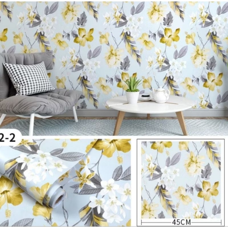wallpaper motif stiker motif bunga