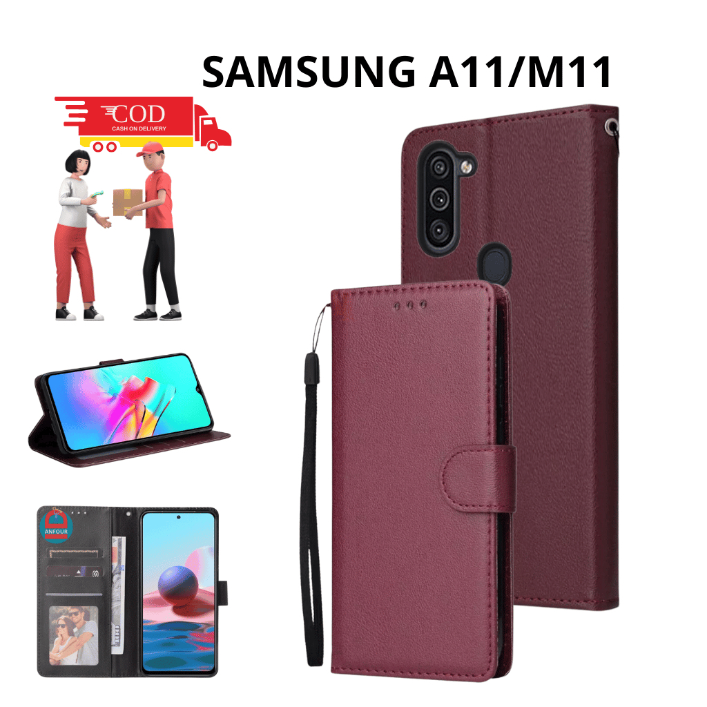 CASE HP SAMSUNG A11/SAMSUNG M11 CASING DOMPET FLIP CASE WALLET FLIP LEATHER CASE PREMIUM CASING HP