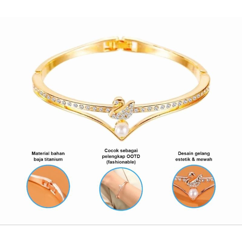 Gelang Tangan Titanium Wanita Gelang Tangan Anti Karat Titanium