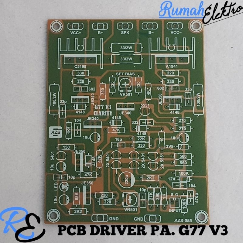 PCB DRIVER POWER AMPLIFIER BUILTUP G77 V3 CLARITY