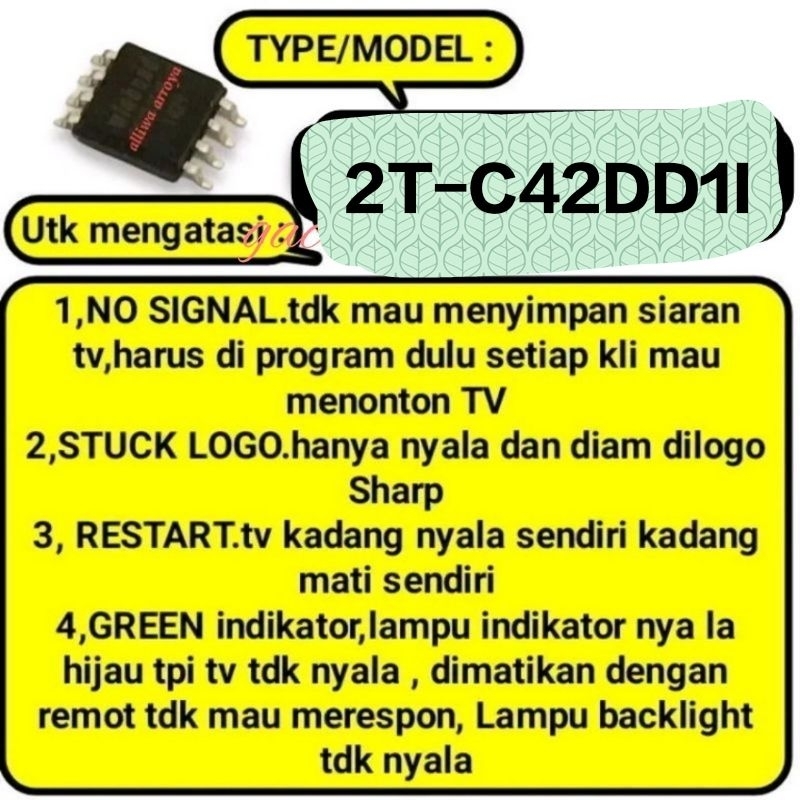IC eprom memory spi Sharp 2T-C42DD1I 2T-C42DD11