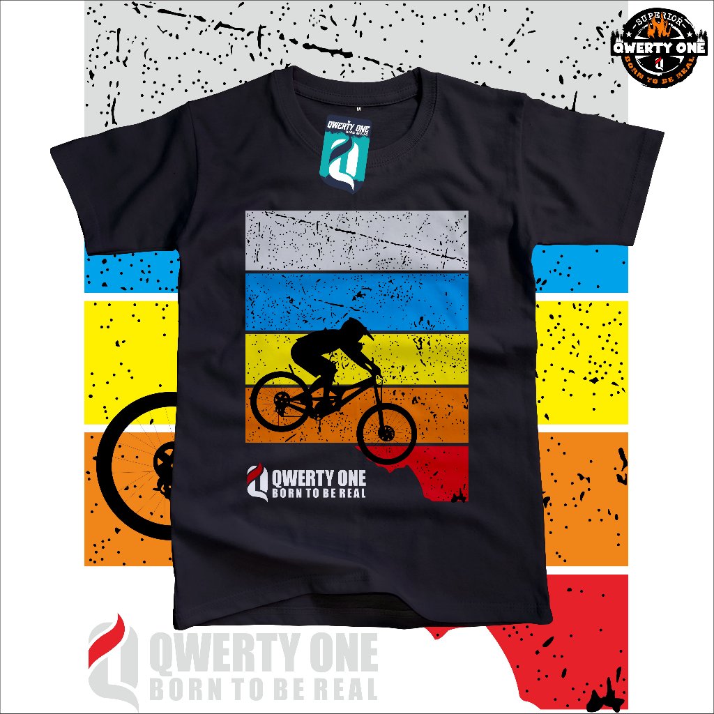Kaos Anak Distro Karakter Laki-Laki Qwerty one Hitam 1-14 Tahun