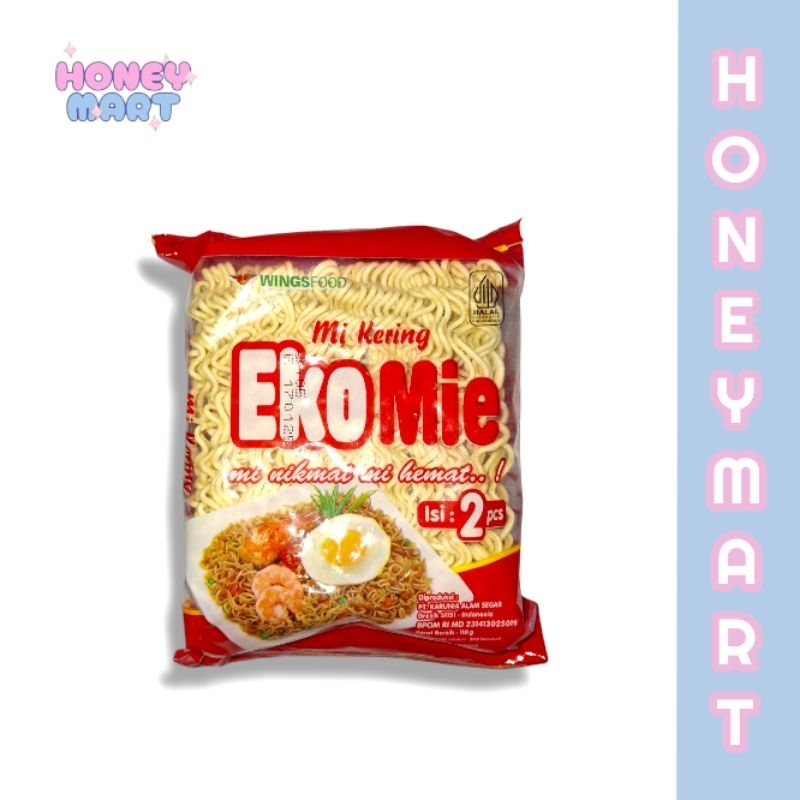 

MIE EKOMIE Mie Keriting Mie Kering Hemat Isi 2 Berat 110gr + packing kardus