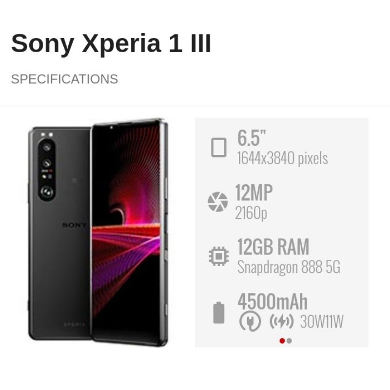 sony xperia 1 mark III second