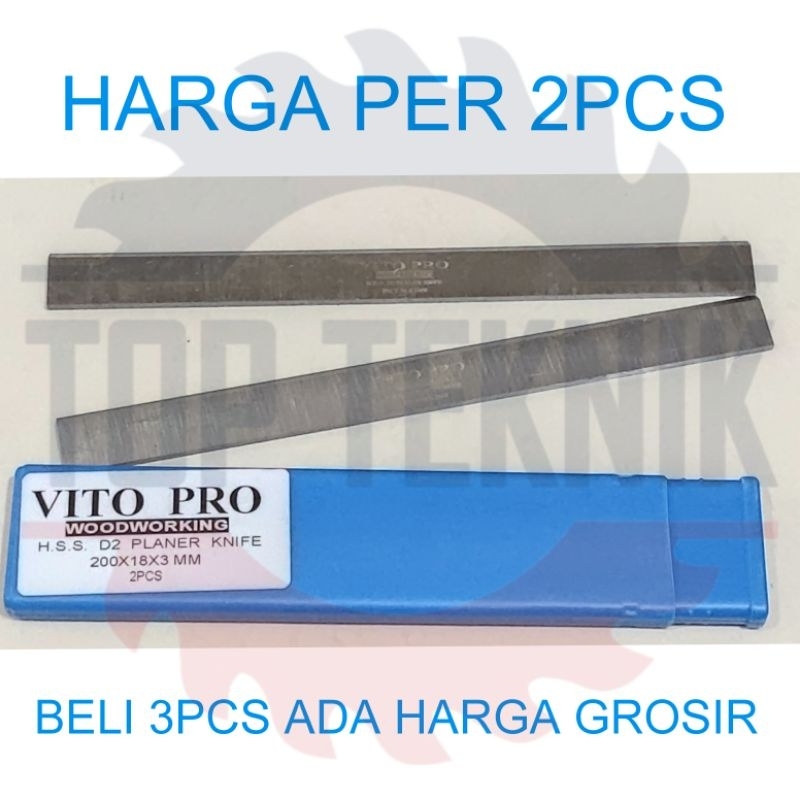Pisau planer HSS D2 VITO PRO 200 X 18 x 3mm - Pisau Pasah / serut / ketam kayu