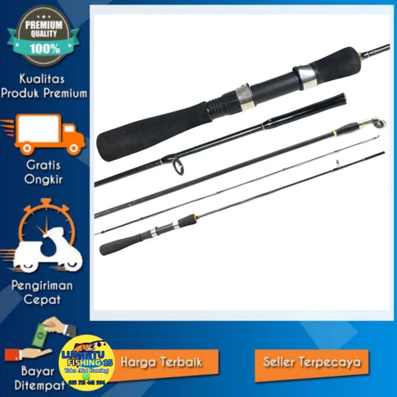 Joran pancing Joran Wader 1-3lb sambung 2 Bahan Fiber uk 150cm