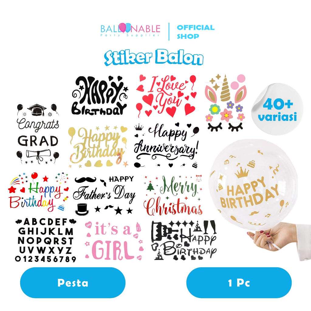 

Stiker Ulang tahun / Graduation / Hari Ibu / Hari Ayah Untuk Balon PVC
