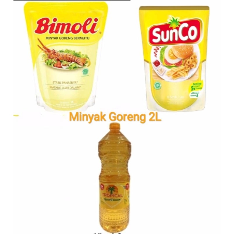 

Minyak goreng sunco |Bimoli kemasan 2L