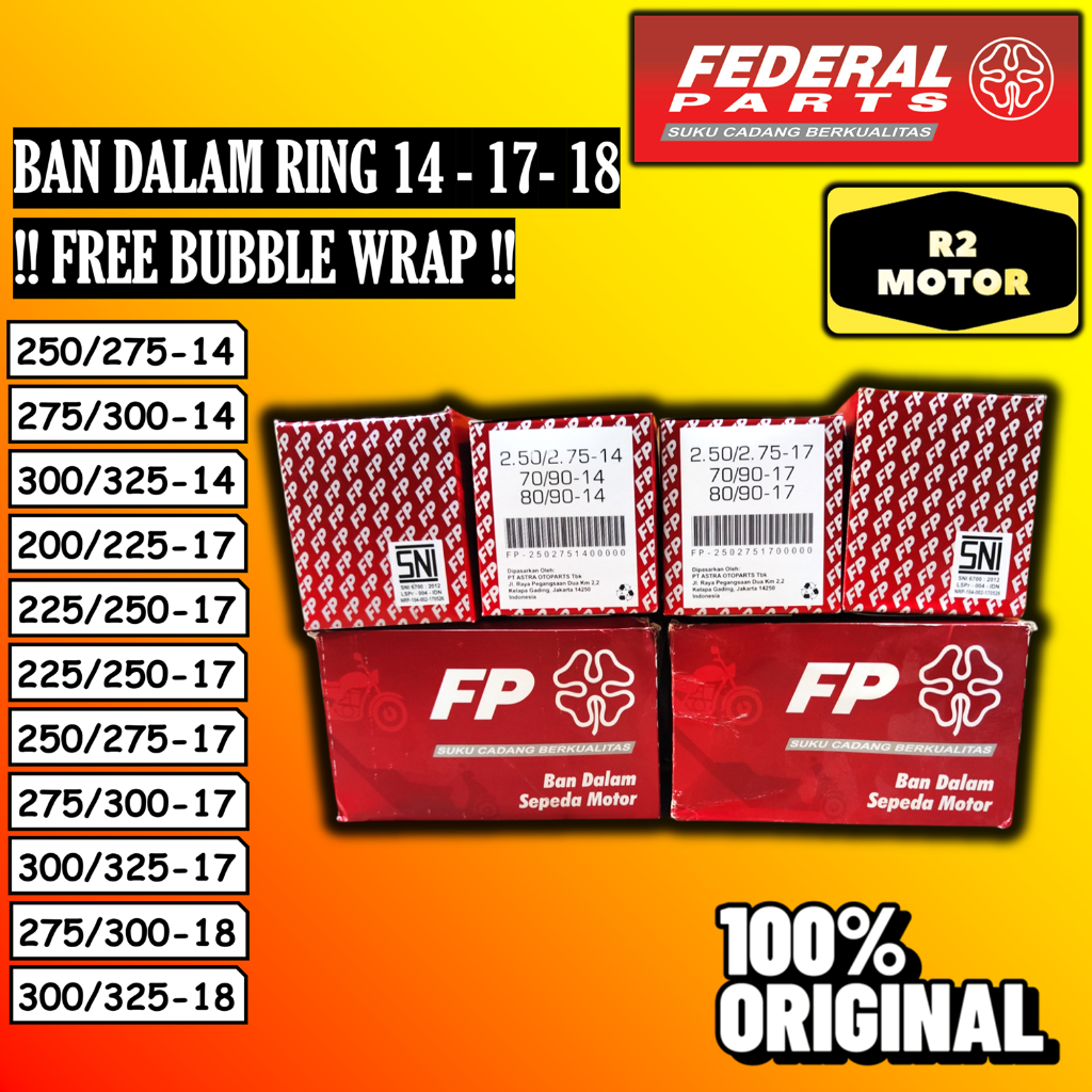 SCA1 FEDERAL BAN DALAM RING 14 17 18 60/80 70/90 80/80 80/90 90/80 90/90 100/80 120/70 200/225