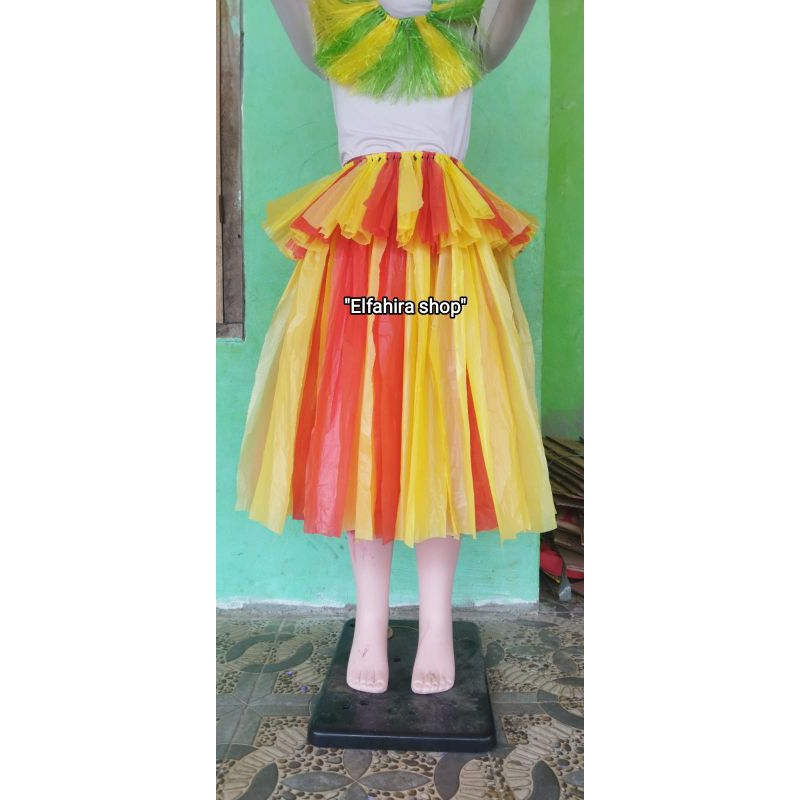 Rok tutu daur ulang baju daur ulang plastik kresek untuk Carnaval / rok daur ulang