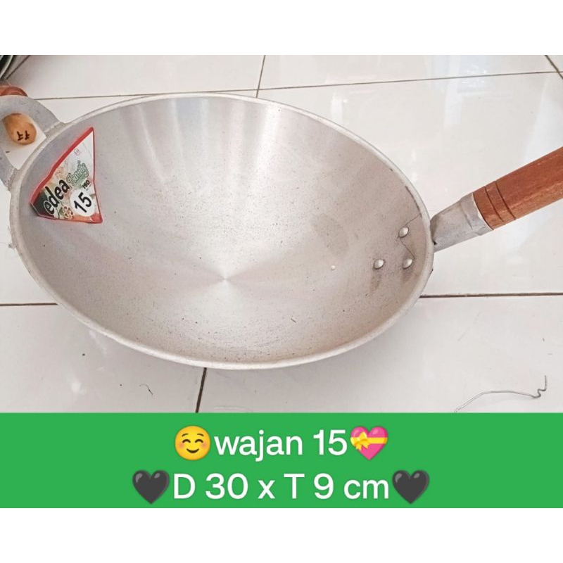 Wajan aluminiun wok EDEA gagang kayu