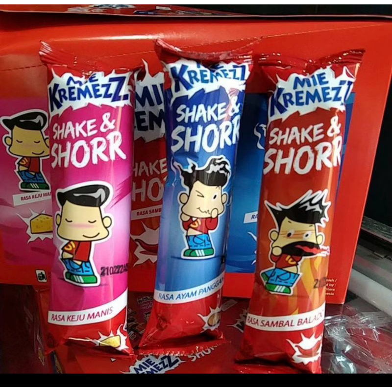 

mie kremezz shake & shorr 1 Box isi 20+1 Pcs