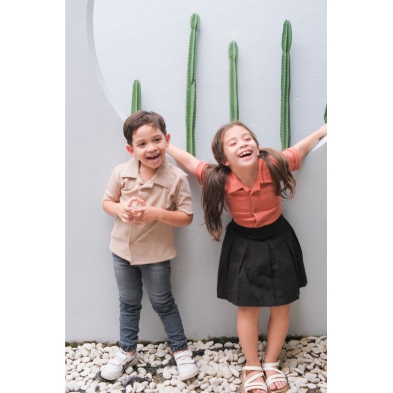 Cuci Gudang  Sachio Shirt - Promo 7.7 Baju Anak Kemeja Premium Atasan Kerah Anak Laki-Laki &