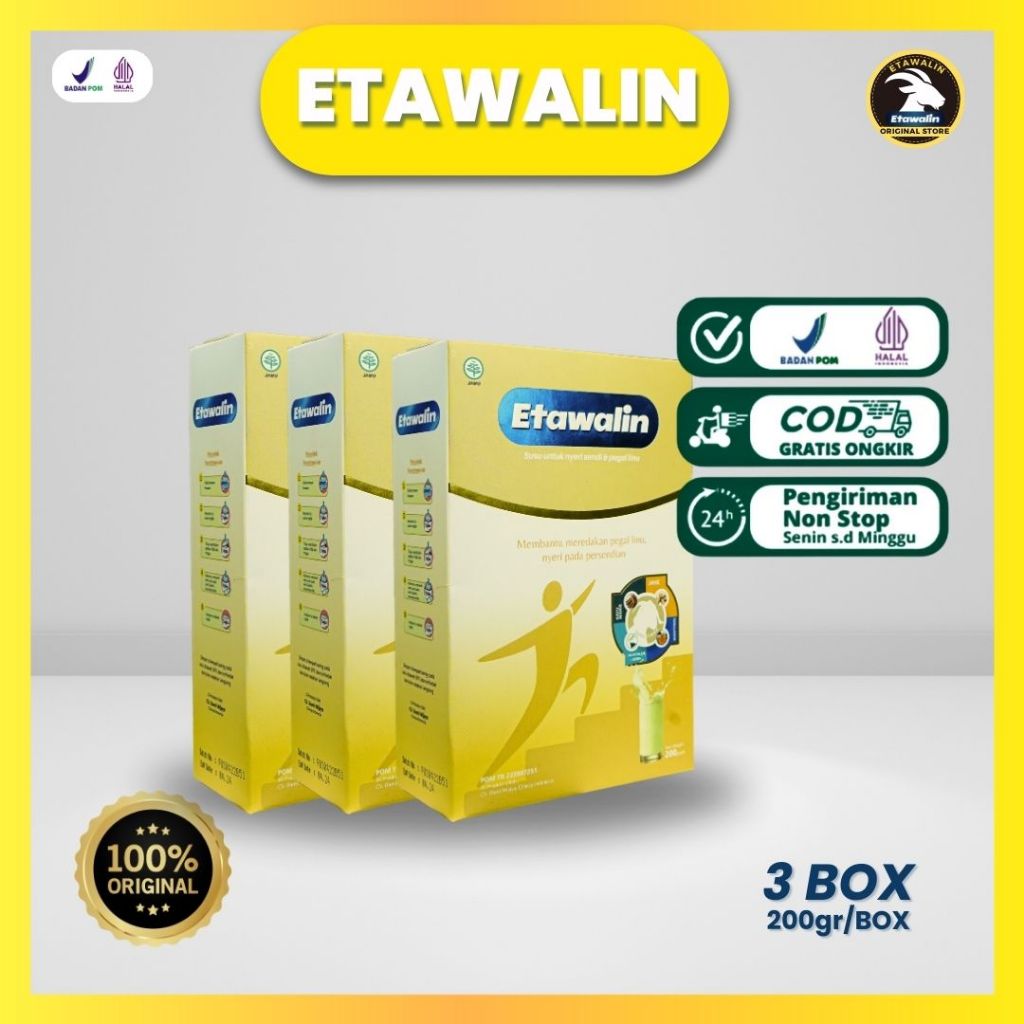 

SUSU ETAWALIN PROMO HEMAT 3 BOX Susu Kambing Etawa Premium Ori 100% - Solusi 3x Lebih Ampuh Mengobati Masalah Asam Urat Nyeri Sendi Rematik Pegal Linu Serta Menjaga Kesehatan Tulang