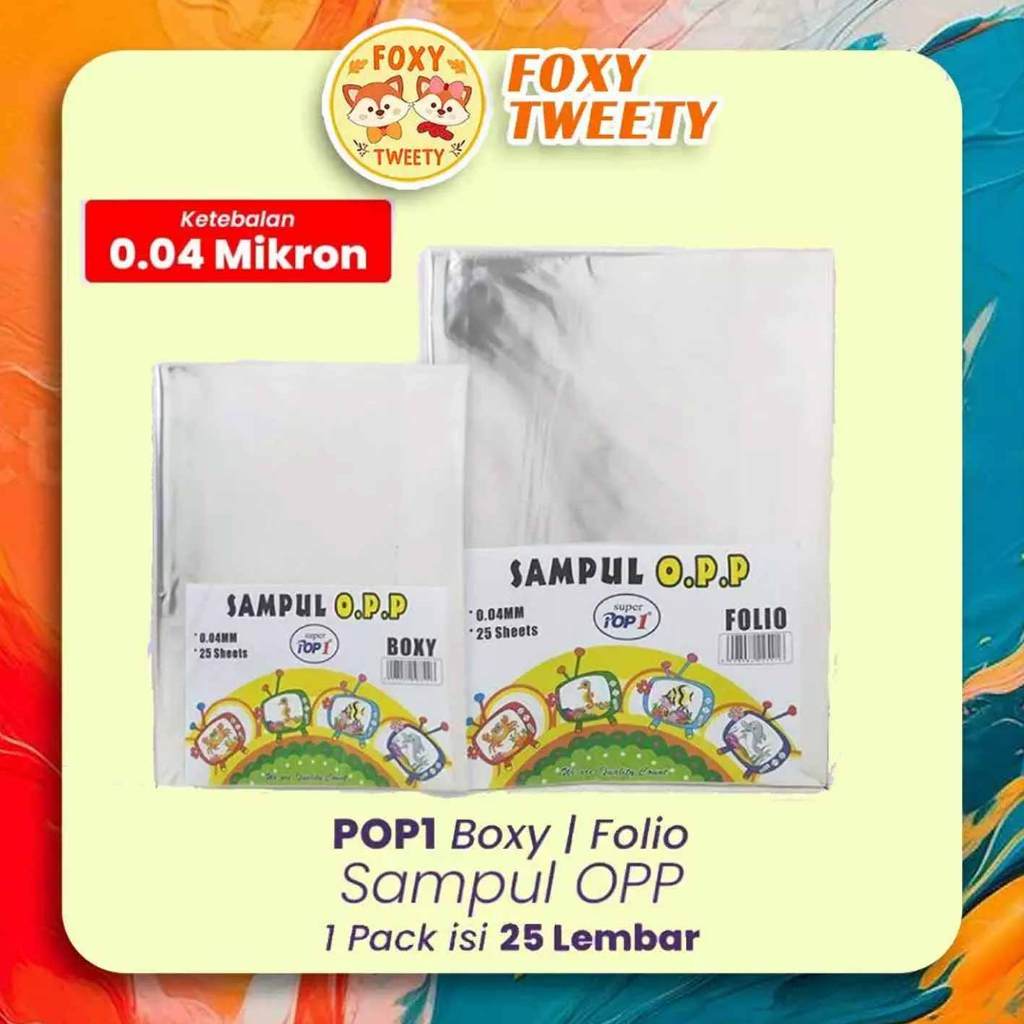

(Live) POP1 Sampul OPP Boxy Folio 25 Lembar - Sampul Buku Plastik OPP 0.04 mm dengan Perekat