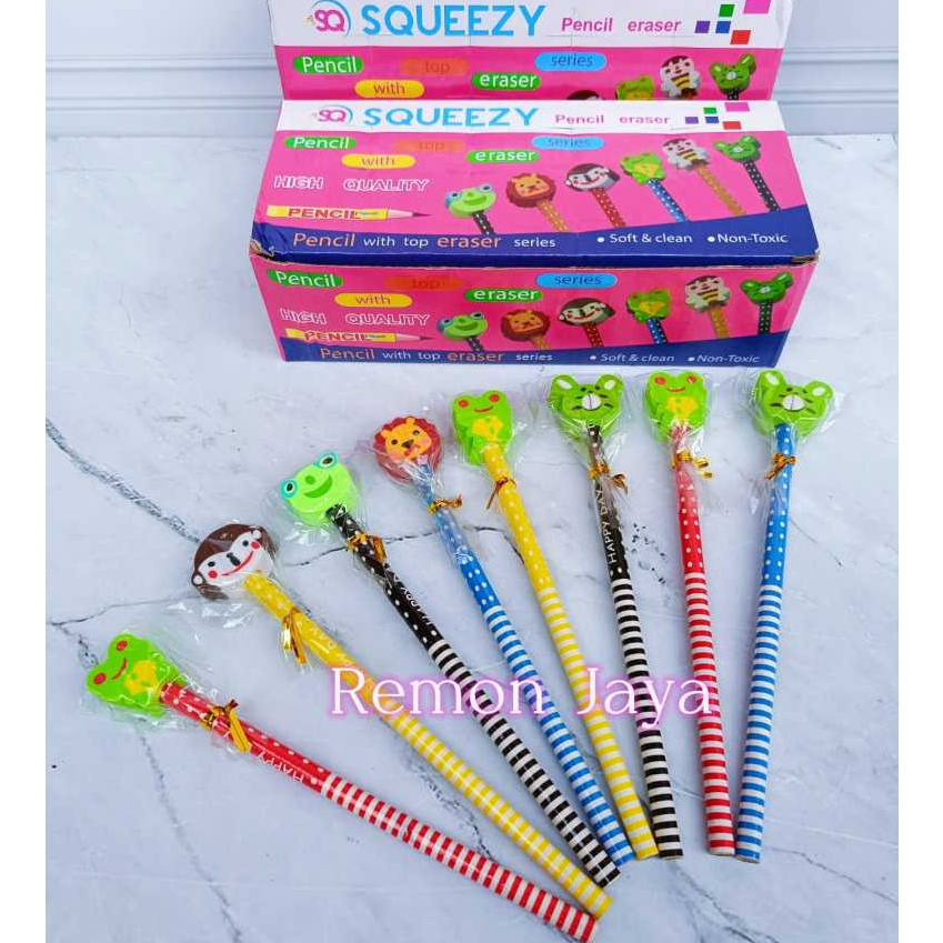 

Pensil Penghapus SQUEEZY [ISI 24 PCS]/ Pensil Karakter + Penghapus Pensil Lucu / Pensi Ada Penghapus Karakter Unik Lucu / Pensil Fancy Souvernir