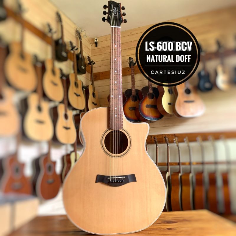 BANYAK BONUS Gitar Akustik Cartesiuz Original Natural LS-600 bisa dipasang Preamp Elektrik