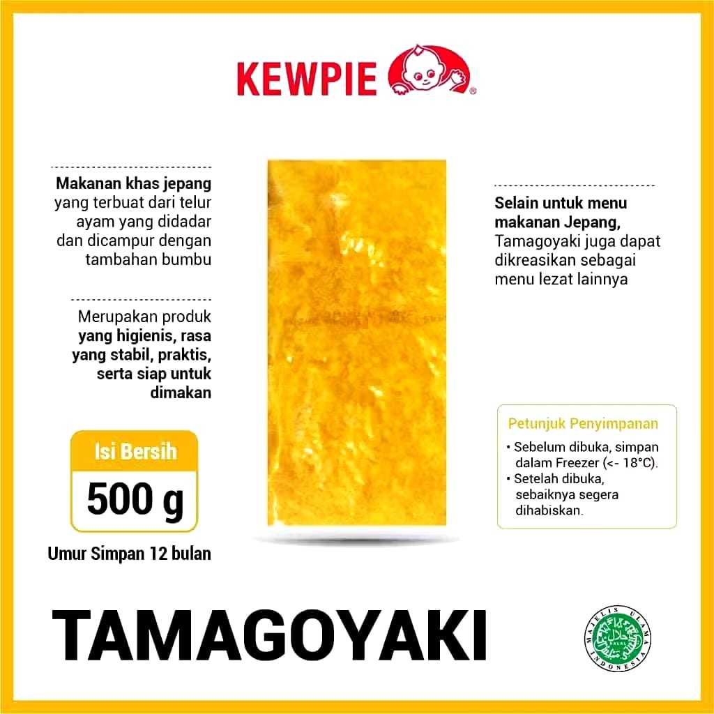 

Tamagoyaki Frozen Halal 500gr Japanese Rolled Omelete