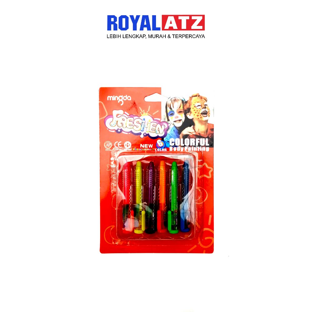 

Face / Body Painting Set 6 Warna No.301A Mingda Model Crayon