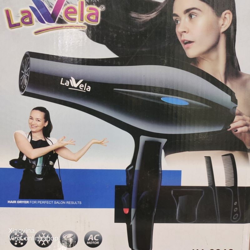 Pengering Rambut Lavela LV-8860 - Hitam, 3 Pengaturan Suhu, Teknologi Ion Negatif
