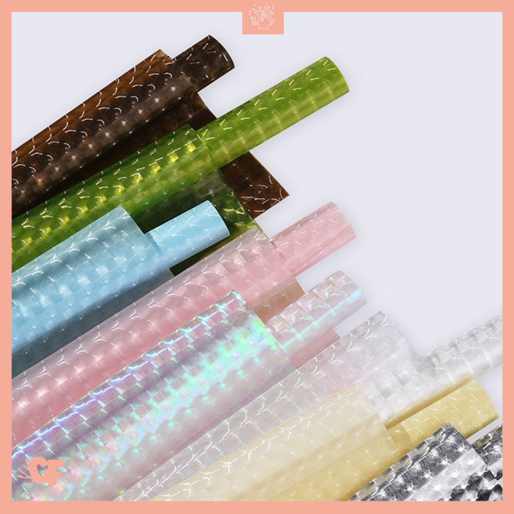 

1 ROLL Kertas Buket Bunga Semi Hologram Flower Wrapping Korean Paper Hologram Paper ROLL02