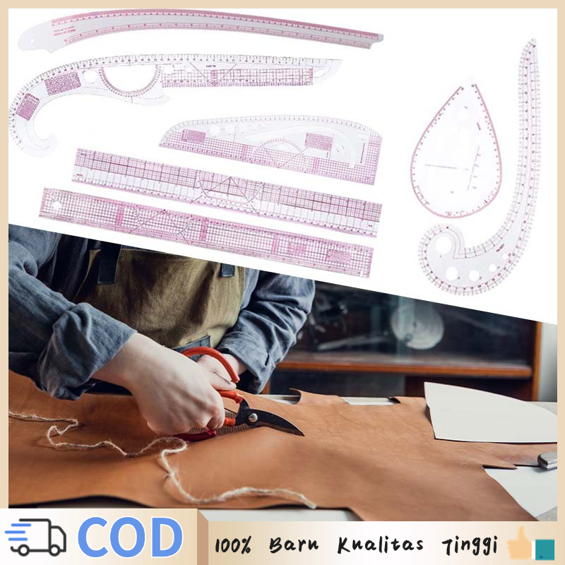 Penggaris Jahit Set Lengkap 7pcs Penggaris Jahit Pola Penggaris Baju Multi Function Sewing Rulers