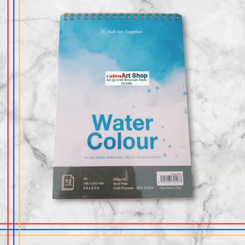 

Water Colour Book / buku gambar & sketsa Wire Bound sketchPad A5 12 sheets