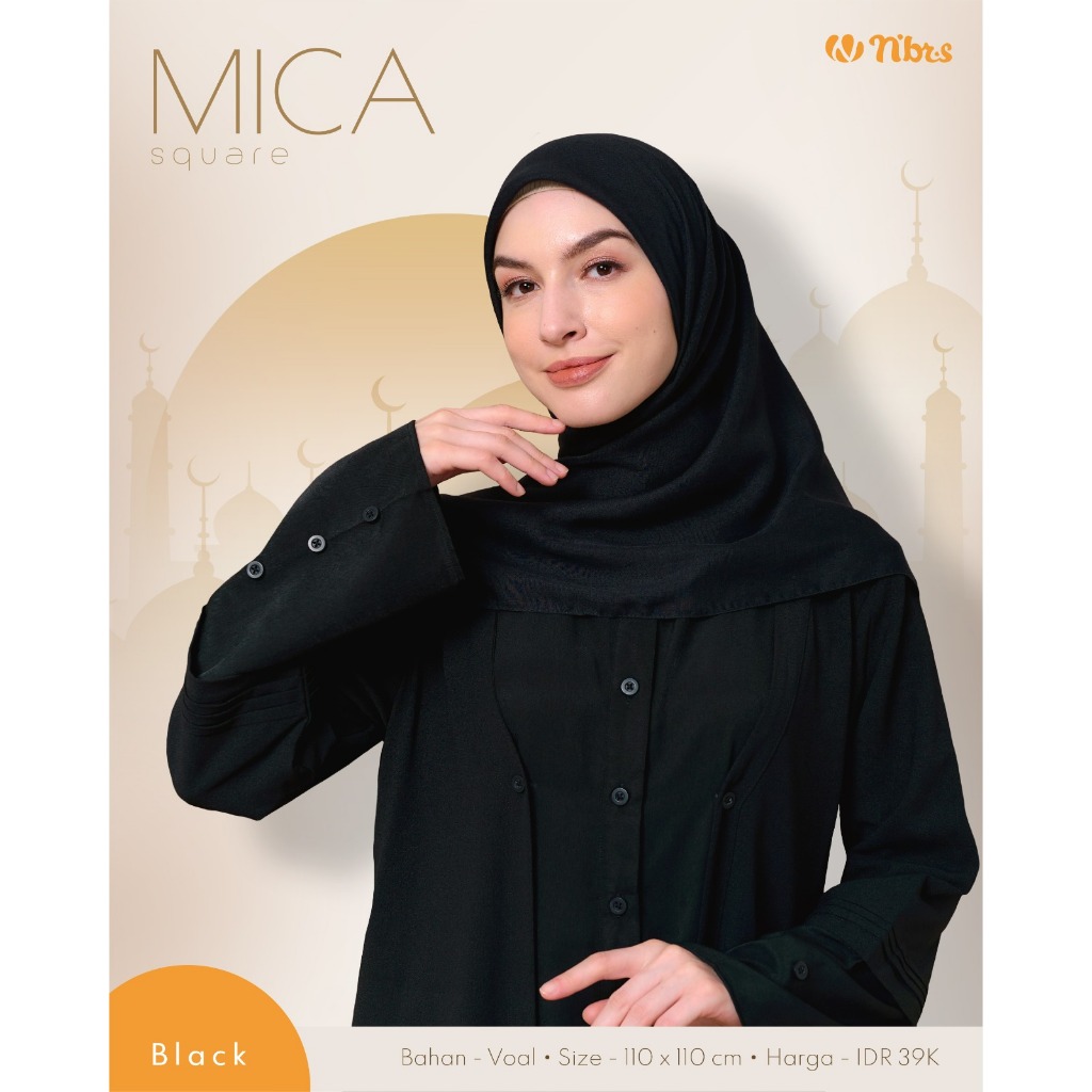 HIJAB MICA NIBRAS HIJAB SEGI EMPAT NIBRAS POLOS BAHAN VOAL