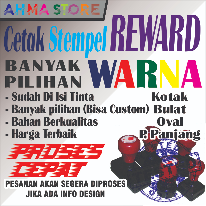 

Stempel Flash REWARD MURID SISWA RATING Otomatis Banyak Warna Cetak Stempel
