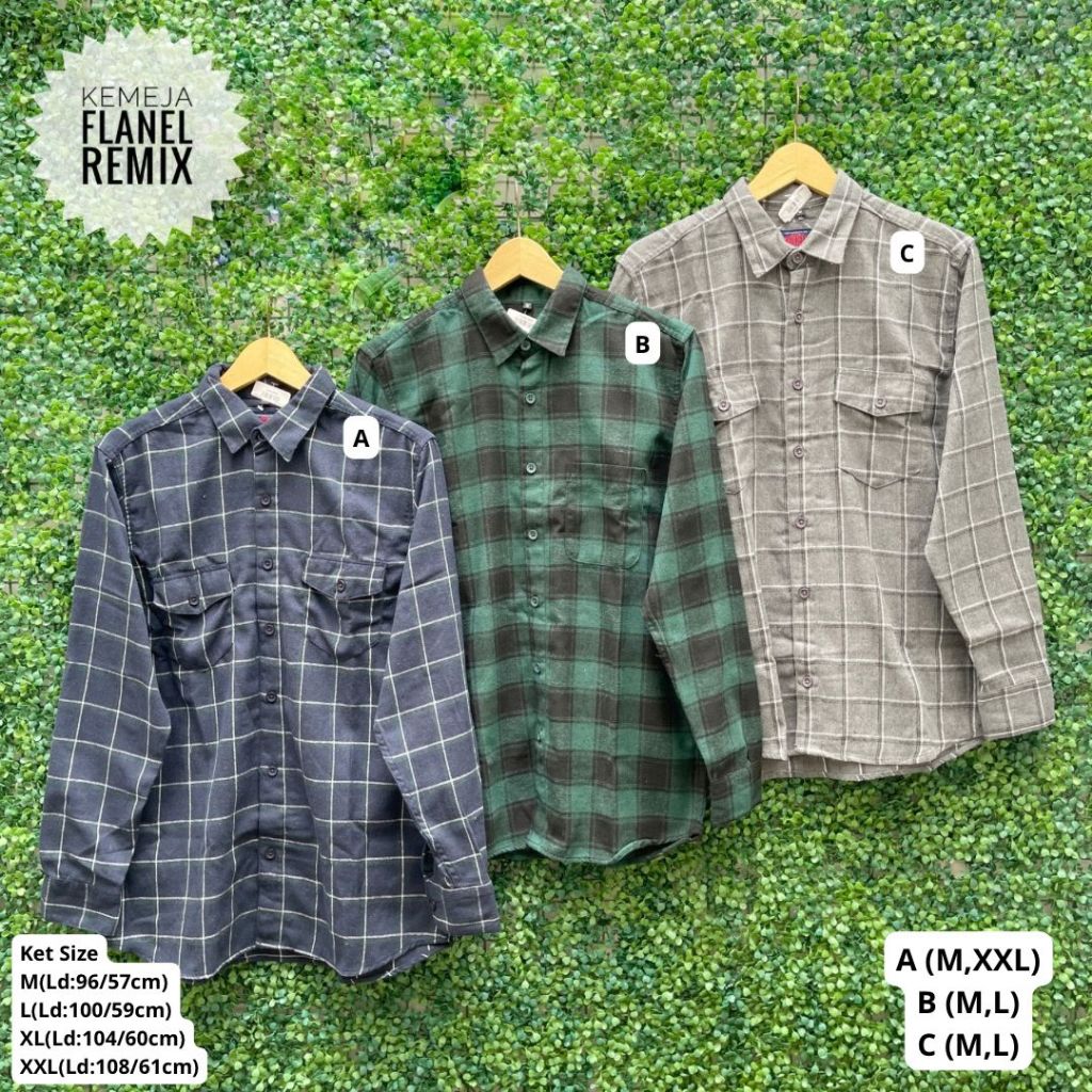 KEMEJA FLANEL KOTAK REMIX JEANS ORIGINAL