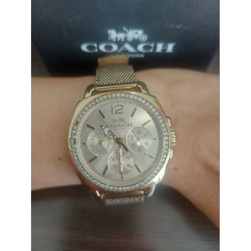 Jam Tangan Wanita Coach tali pasir rosegold Original (preloved)