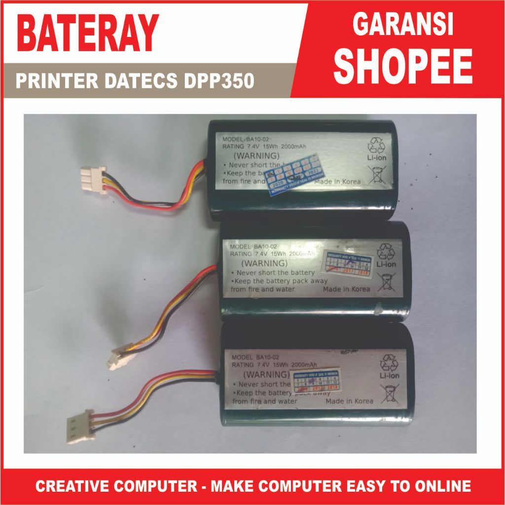 BATERAY PRINTER DATECS DPP 350